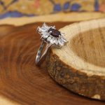 انگشتر گارنت الماس تراش نقره زنانه طرح کوثر - Image 2