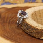 انگشتر گارنت الماس تراش نقره زنانه طرح نفیسه - Image 3