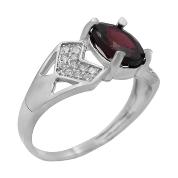 9-1-170 garnet-khatereh-woman-ring(1) انگشتر گارنت زنانه نقره