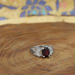 انگشتر گارنت الماس تراش نقره زنانه طرح خاطره - Image 3