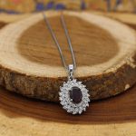 گردنبند گارنت الماس تراش نقره زنانه طرح مرسانا - Image 2