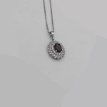 گردنبند گارنت الماس تراش نقره زنانه طرح مرسانا - Image 3