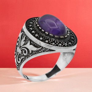 قیمت سنگ آمیتیست برای انگشتر مردانه