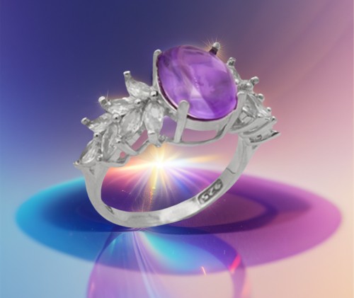 انگشتر زیبای آمیتیست زنانه با فواید خاص