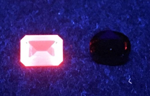 تشخیص یاقوت مصنوعی زیر اشعه ماوراء بنفش