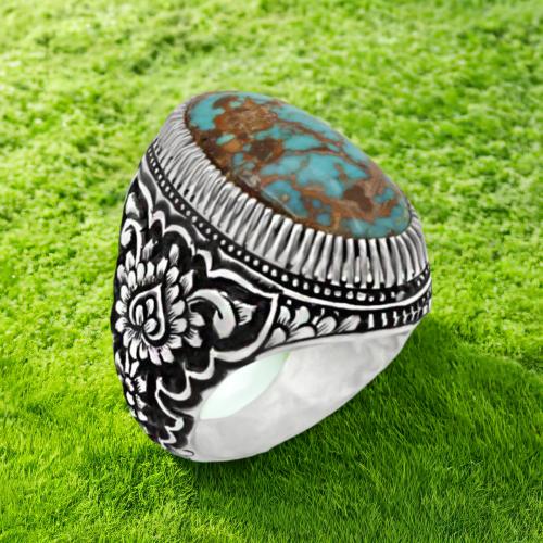 انگشتر نقره مردانه فیروزه نیشابوری