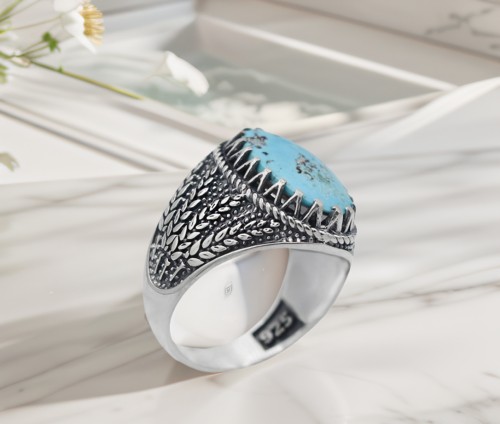 انگشتر فیروزه مردانه نیشابوری