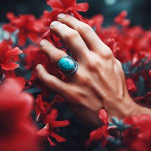 turquoise-ring-between-flowers گذاشتن سنگ فیروزه در گلاب! چرا و چگونه؟ [بررسی تخصصی] 