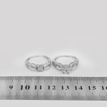 حلقه و پشت حلقه نقره زنانه طرح کبری - Image 4