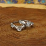 حلقه و پشت حلقه نقره زنانه طرح کبری - Image 3