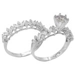 حلقه و پشت حلقه نقره زنانه طرح تلما