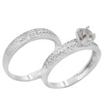 حلقه و پشت حلقه نقره زنانه طرح شهره