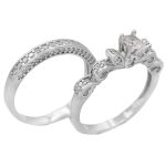 حلقه و پشت حلقه نقره زنانه طرح لیلا