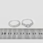 حلقه و پشت حلقه نقره زنانه طرح لیلا - Image 4