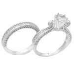 حلقه و پشت حلقه نقره زنانه طرح مرسده