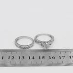 حلقه و پشت حلقه نقره زنانه طرح مرسده - Image 3