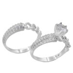 حلقه و پشت حلقه نقره زنانه طرح سارن