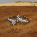 حلقه و پشت حلقه نقره زنانه طرح سارن - Image 2