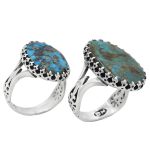 انگشتر ست فیروزه نیشابوری نقره مردانه و زنانه طرح آرامش+ حکاکی آیه فرزندآوری