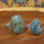 انگشتر ست فیروزه نیشابوری نقره مردانه و زنانه طرح آرامش+ حکاکی آیه فرزندآوری - Image 5