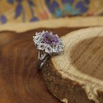 انگشتر آمیتیست نقره زنانه طرح مونا - Image 3