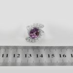 انگشتر آمیتیست نقره زنانه طرح نهال - Image 4