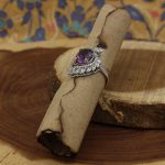 انگشتر آمیتیست نقره زنانه طرح نهال - Image 2