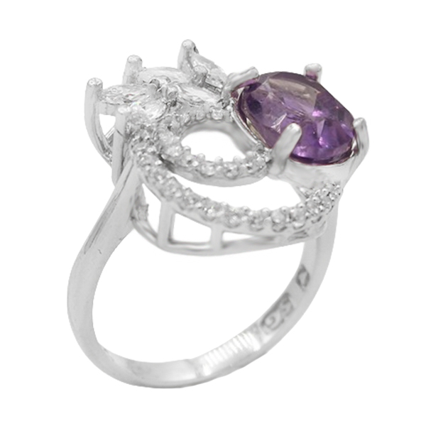 3-1-237 amethyst-forogh-woman-ring(1) انگشتر آمیتیست زنانه نقره فاخر