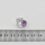 انگشتر آمیتیست نقره زنانه طرح فروغ - Image 4