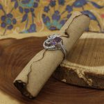 انگشتر آمیتیست نقره زنانه طرح فروغ - Image 2