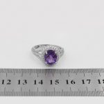 انگشتر آمیتیست نقره زنانه طرح لادن - Image 3