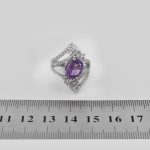 انگشتر آمیتیست نقره زنانه طرح دایانا - Image 4