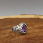 انگشتر آمیتیست نقره مردانه دست ساز طرح ارسلان - Image 3