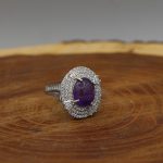 انگشتر آمیتیست نقره زنانه طرح هانا - Image 3