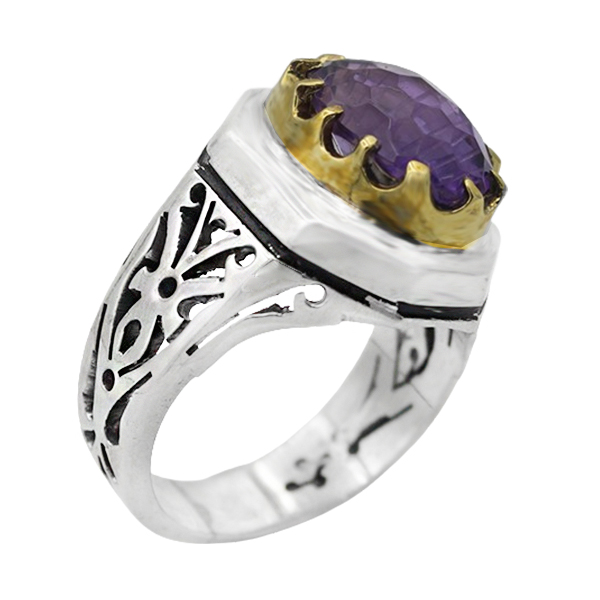 3-1-242azarakhsh-amethyst-man-ring (1) بهترین انگشتر آمیتیست نفیس