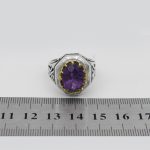 انگشتر آمیتیست نقره مردانه دست ساز طرح آذرخش - Image 5