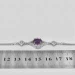 دستبند آمیتیست الماس تراش نقره زنانه طرح حوریه - Image 4