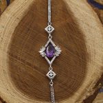 دستبند آمیتیست الماس تراش نقره زنانه طرح حوریه - Image 3