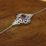 دستبند آمیتیست الماس تراش نقره زنانه طرح هانیه - Image 2