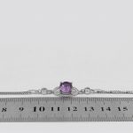 دستبند آمیتیست الماس تراش نقره زنانه طرح لاله - Image 4