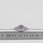 دستبند آمیتیست الماس تراش نقره زنانه طرح نسیم - Image 4