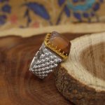 انگشتر عقیق سلیمانی نقره مردانه طرح شعیب - Image 2