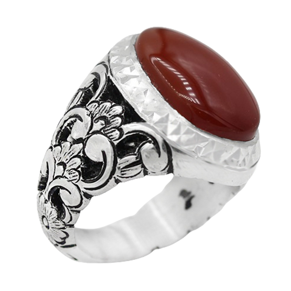 4-1-1748 red-agate-javad-man-ring(1) انگشتر عقیق یمنی سرخ دست ساز زیبا