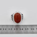 انگشتر عقیق سرخ یمنی نقره مردانه دست ساز طرح قلم زنی مینیاتوری جواد - Image 5