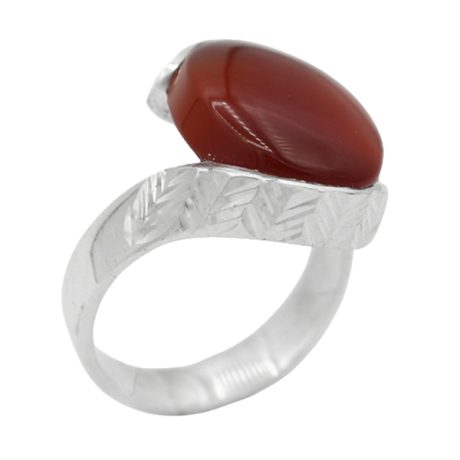 انگشتر عقیق سرخ یمنی نقره دست ساز مردانه طرح بهروز