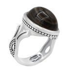 انگشتر عقیق سلیمانی نقره مردانه طرح اشکبوس