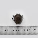 انگشتر عقیق سلیمانی نقره مردانه طرح اشکبوس - Image 4