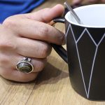 انگشتر عقیق سلیمانی نقره مردانه طرح اشکبوس - Image 5