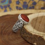 انگشتر عقیق سرخ یمنی نقره دست ساز مردانه طرح جابر +حرز امام جواد(ع) - Image 3