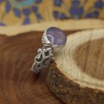 انگشتر عقیق کبود یمنی نقره مردانه دست ساز طرح هادی + حرز امام جواد (ع) - Image 2